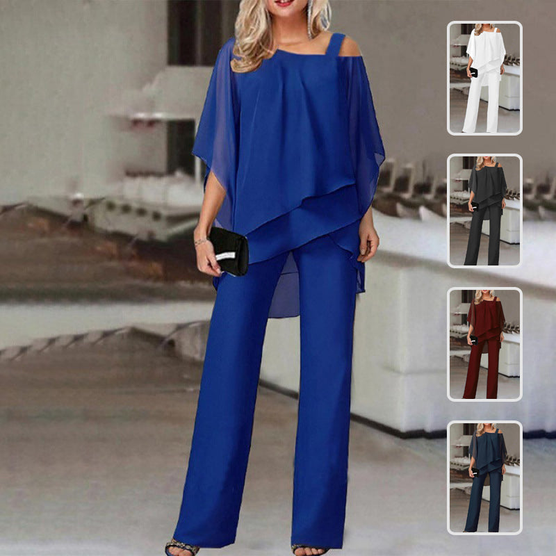 Ensembles hauts à manches chauve-souris et pantalons droits