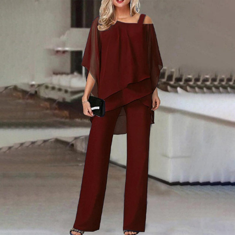 Ensembles hauts à manches chauve-souris et pantalons droits