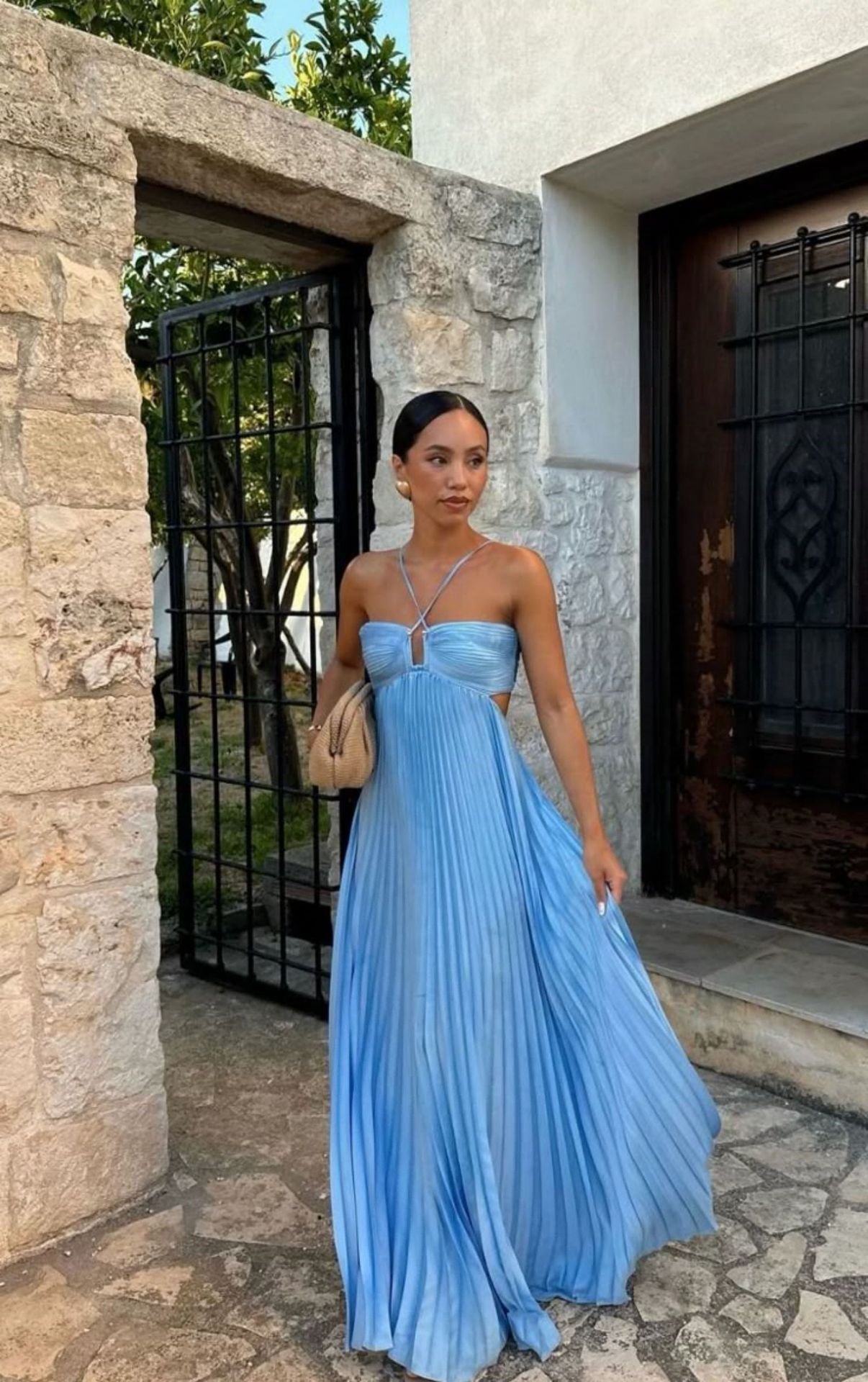 Robe bustier plissée sans manches à bretelles, taille haute et décolletée, idéale pour les soirées et les clubs