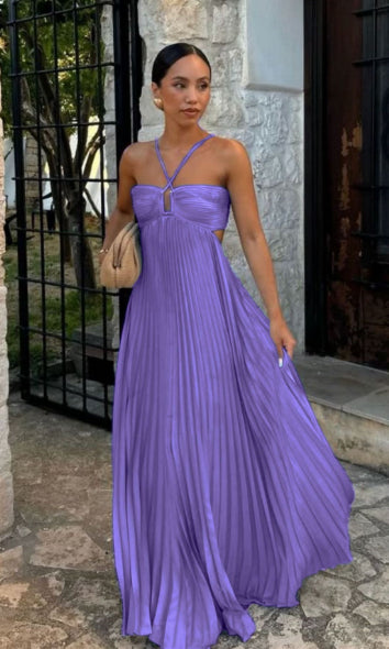 Robe bustier plissée sans manches à bretelles, taille haute et décolletée, idéale pour les soirées et les clubs