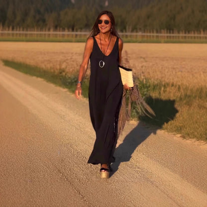Robes à bretelles et col en V tendance et sexy pour femmes